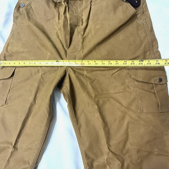 Filson Oil Finished Double Tin Cloth Overalls Bib Men’s 42x 35 Unhemmed USA Tan - Picture 13 of 14